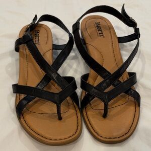 Born Black and Tan Strappy Sandals women’s 9